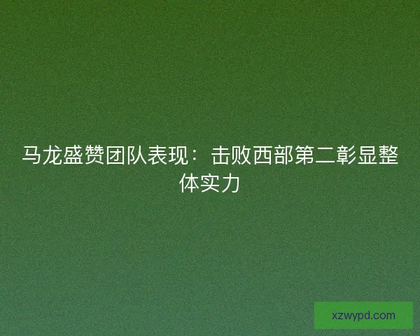 马龙盛赞团队表现：击败西部第二彰显整体实力