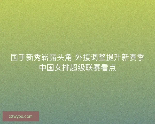 国手新秀崭露头角 外援调整提升新赛季中国女排超级联赛看点