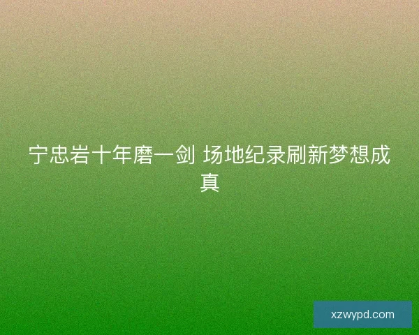 宁忠岩十年磨一剑 场地纪录刷新梦想成真